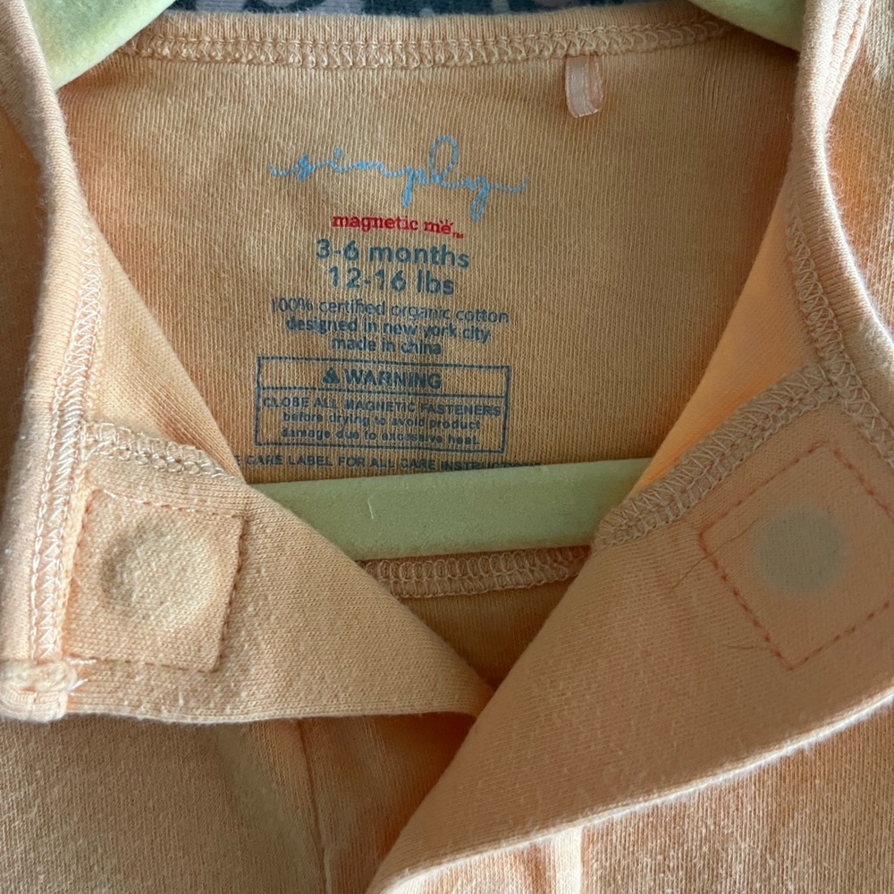 Orange Magnetic Me Cotton Onesie